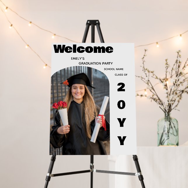 Modern Arch custom Photo Graduation Welcome Sign (In Situ (Stand))