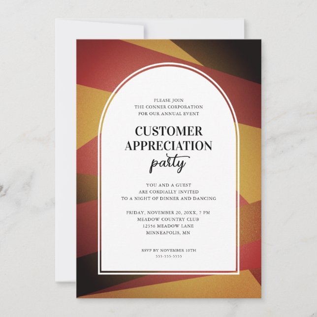 Modern Arch Customer Appreciation Party Invitation (Front)