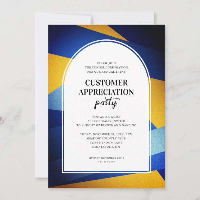 Modern Arch Customer Appreciation Party Invitation (Front)