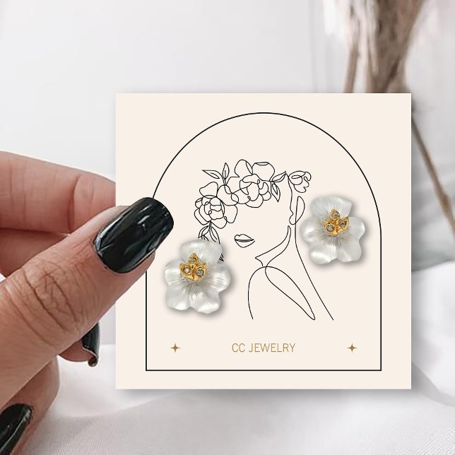 Modern Arch Flower Woman Jewelry Display Card (Modern Arch Flower Woman Jewelry Display Card)