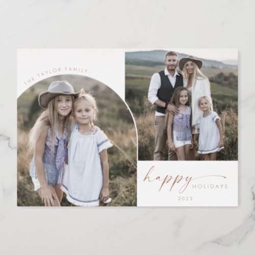 Modern Arch  Foil 3 Family Photos Holiday News