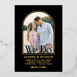 Modern Arch FOIL Simple Wedding Photo Invitation Foil Invitation