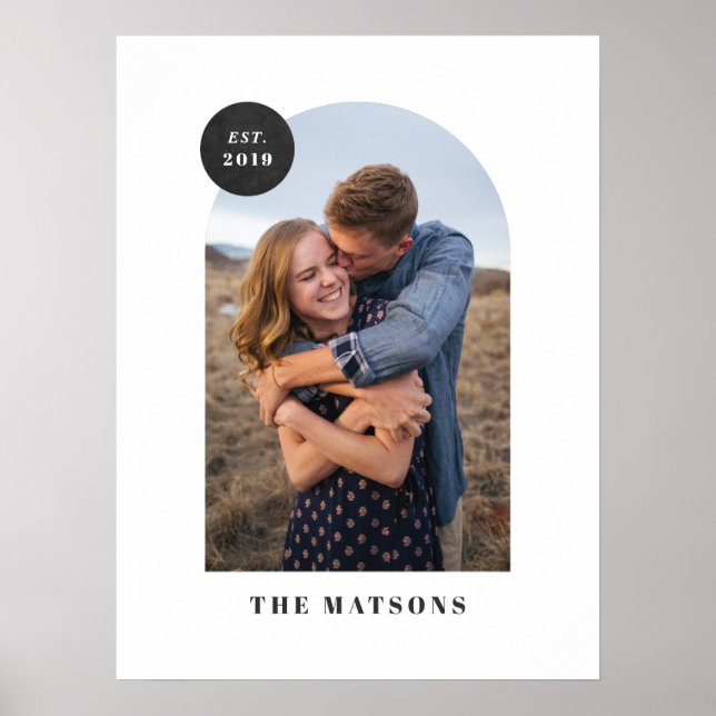 Modern Arch Frame Custom Photo Art Print - Black (Front)