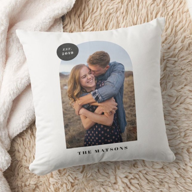 Modern Arch Frame Custom Photo Pillow - Black (Creator Uploaded)