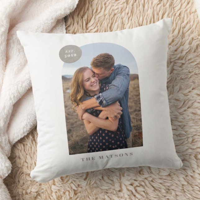 Modern Arch Frame Custom Photo Pillow - Gray (Creator Uploaded)