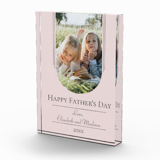 Modern Arch Frame Photo Father's Day | Pink Block (Right)