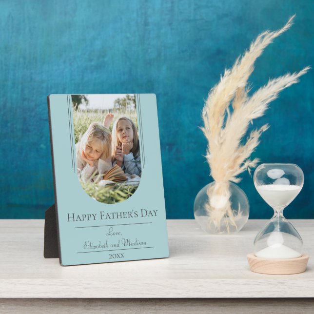 Modern Arch Frame Photo Father's Day | Teal (Side)