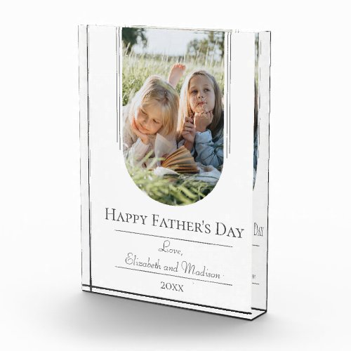 Modern Arch Frame Photo Fathers Day  White