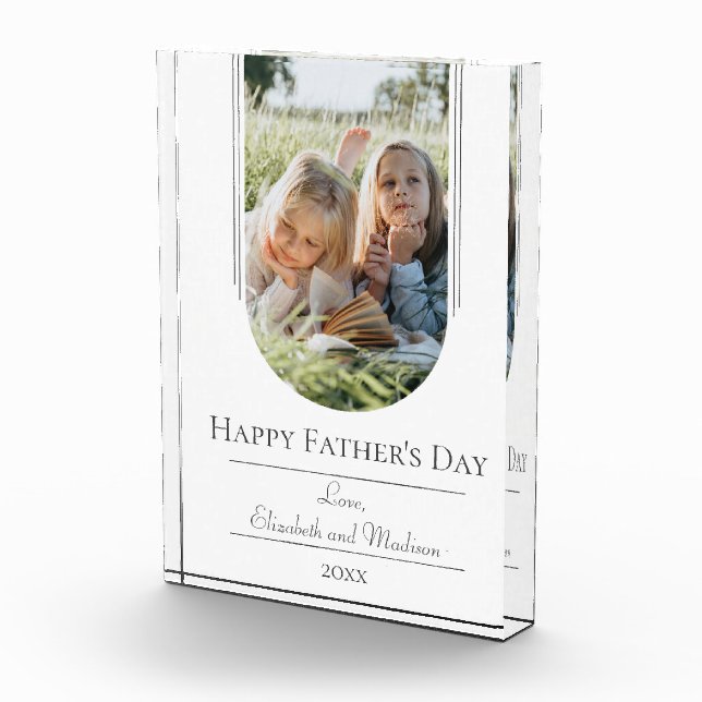Modern Arch Frame Photo Father's Day | White (Right)