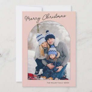 Modern Arch Frame pink Holiday Photo