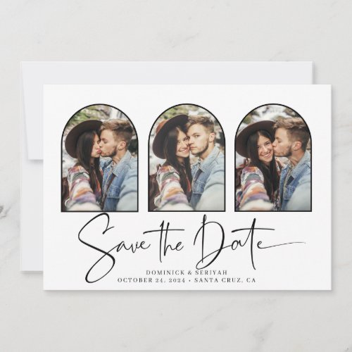 Modern Arch Handwritten Save the Date 3 Photo