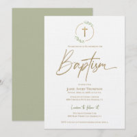 Modern Arch leaf Wreath Gilded Gold Cross Baptism