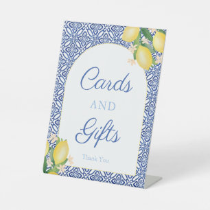 Modern Arch Lemons Cards And Gifts Baby Shower Pedestal Sign