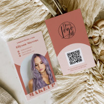 Modern arch makeup boho photo qr code logo business card