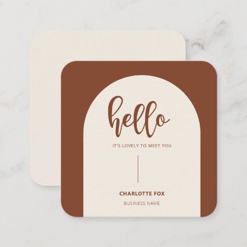 Modern Arch Minimalist Earth Tones Square Business Card