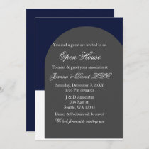 Modern Arch Navy Business Corporate Party  Invitation