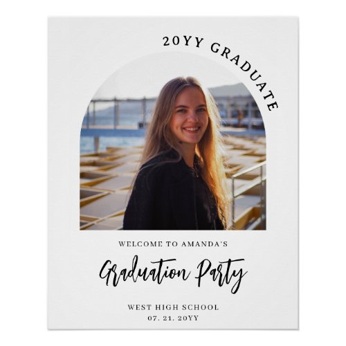 Modern Arch Personalized Photo Graduation Welcome Poster
