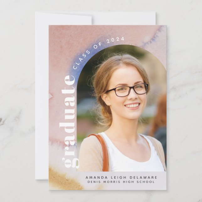 Modern Arch Photo 2024 Graduation Announcement (Front)