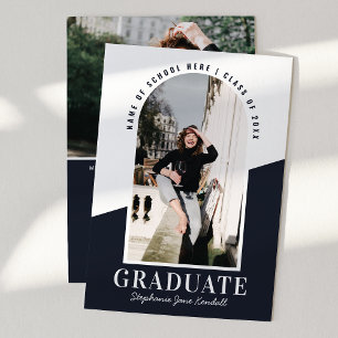 Modern Arch Photo 2 Color Graduation Announcement
