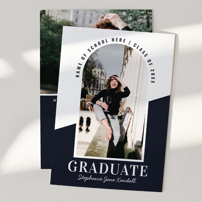 Modern Arch Photo 2 Color Graduation Announcement (Creator Uploaded)