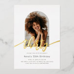 Modern Arch Photo 30th Birthday Foil Invitation<br><div class="desc">This modern minimalist 30th birthday invitation features a sleek arch-shaped photo frame and elegant foil accents in your choice of gold, rose gold or silver. The clean design allows your photo to take center stage, while the classy script and real foil add a touch of sophistication. Perfect for everyone looking...</div>