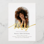 Modern Arch Photo 30th Birthday Foil Invitation<br><div class="desc">This modern minimalist 30th birthday invitation features a sleek arch-shaped photo frame and elegant foil accents in your choice of gold, rose gold or silver. The clean design allows your photo to take center stage, while the classy script and real foil add a touch of sophistication. Perfect for everyone looking...</div>