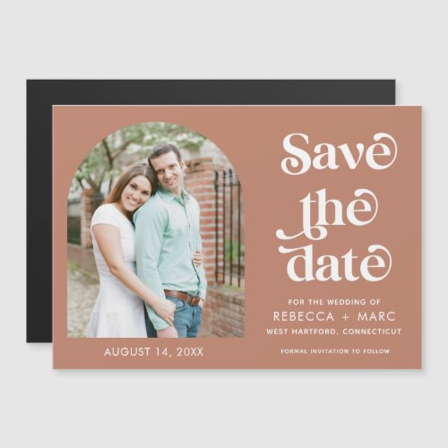 Modern Arch Photo Clay Wedding Save the Date