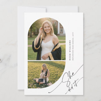 Modern Arch Photo Collage Graduation Announcement