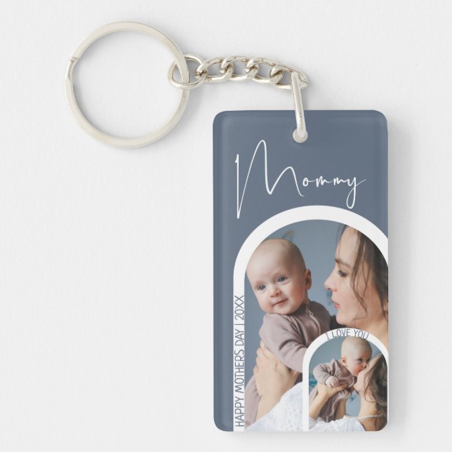 Modern Arch Photo collage | Mothers Day Keychain (Front)