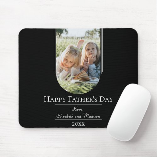 Modern Arch Photo Fathers Day  Black Mouse Pad