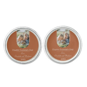 Modern Arch Photo Father's Day Burnt Orange Cufflinks