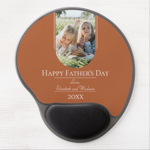 Modern Arch Photo Fathers Day  Burnt Orange Gel Mouse Pad