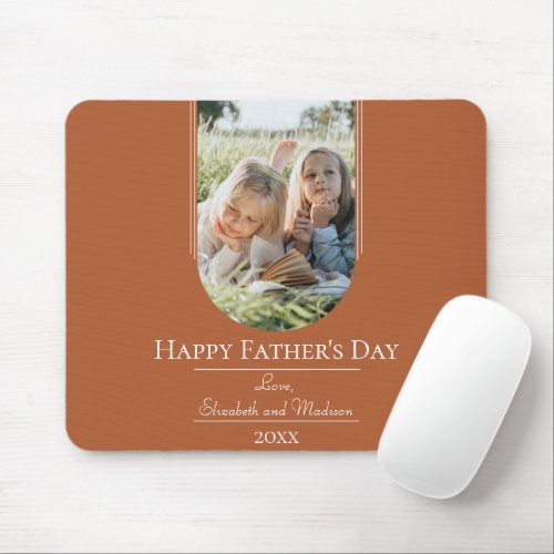 Modern Arch Photo Fathers Day  Burnt Orange Mouse Pad