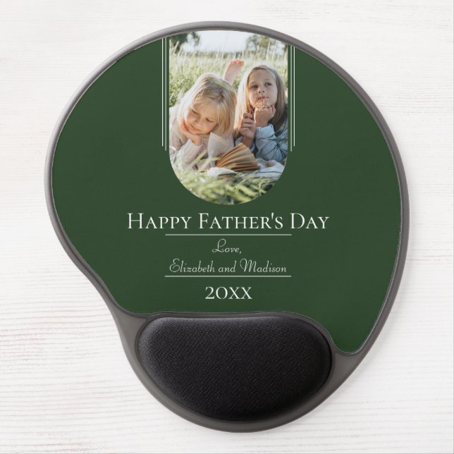 Modern Arch Photo Father's Day | Emerald Green Gel Mouse Pad (Front)