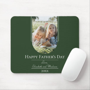 Modern Arch Photo Father's Day   Emerald Green Mouse Pad