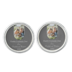 Modern Arch Photo Father's Day   Gray Cufflinks