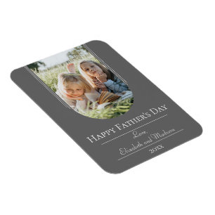 Modern Arch Photo Father's Day Gray Magnet