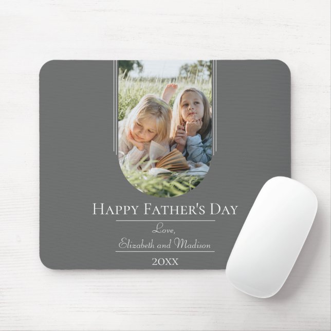 Modern Arch Photo Father's Day | Gray Mouse Pad (With Mouse)