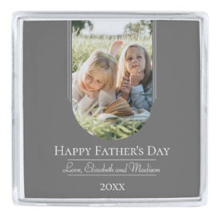 Modern Arch Photo Father's Day Gray Silver Finish Lapel Pin