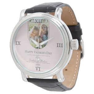 Modern Arch Photo Father's Day Pink Watch