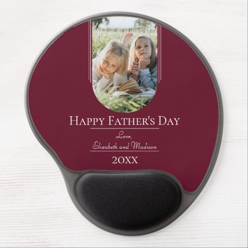 Modern Arch Photo Fathers Day  Red Gel Mouse Pad