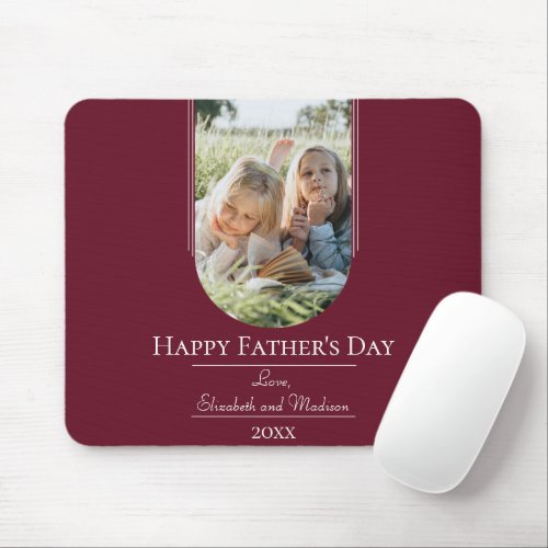 Modern Arch Photo Fathers Day  Red Mouse Pad