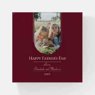 Modern Arch Photo Father's Day Red Paperweight