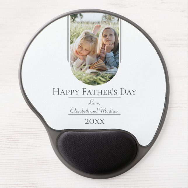 Modern Arch Photo Father's Day | White Gel Mouse Pad (Front)