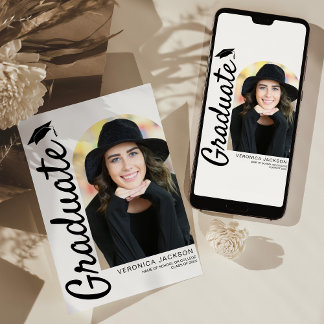 Modern Arch Photo Graduation Announcement