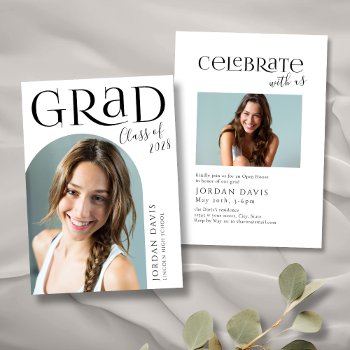 Modern Arch Photo Graduation Announcement by AvaPaperie at Zazzle