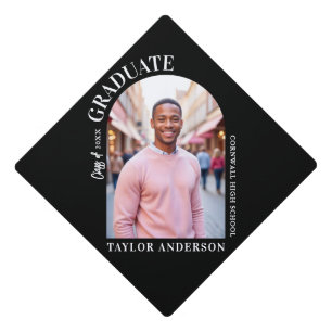 Modern Arch Photo Graduation Cap Topper