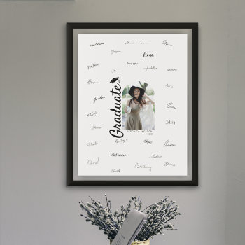 Modern Arch Photo Graduation Guest Signature Poster by bubblesgifts at Zazzle