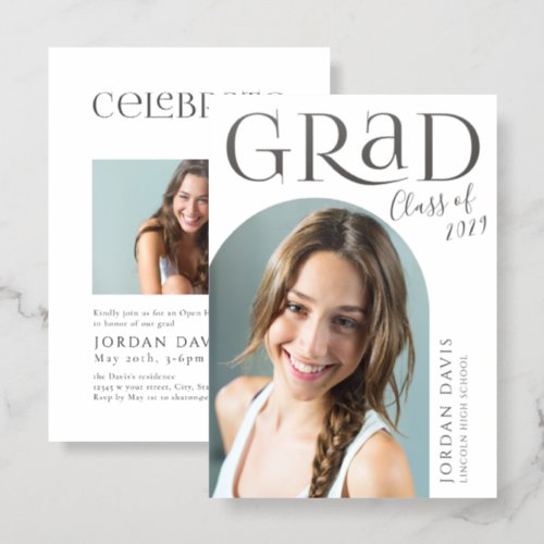 Modern Arch Photo Graduation Invitation
