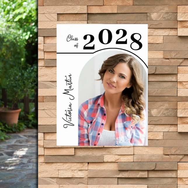 Modern Arch Photo Graduation Party Poster (Modern arch photo graduation party poster - PRINTED and/or INSTANT DOWNLOAD)